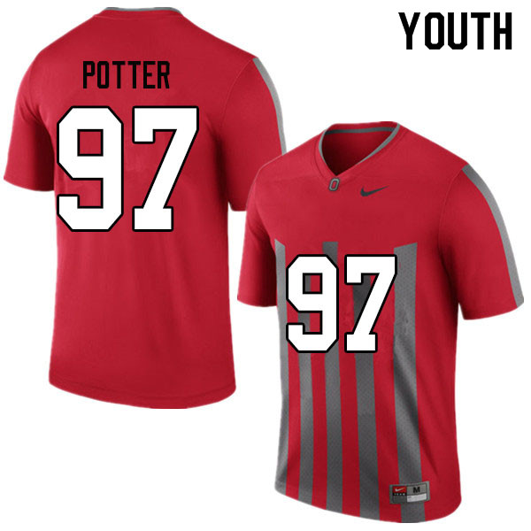 Youth #97 Noah Potter Ohio State Buckeyes College Football Jerseys Sale-Throwback